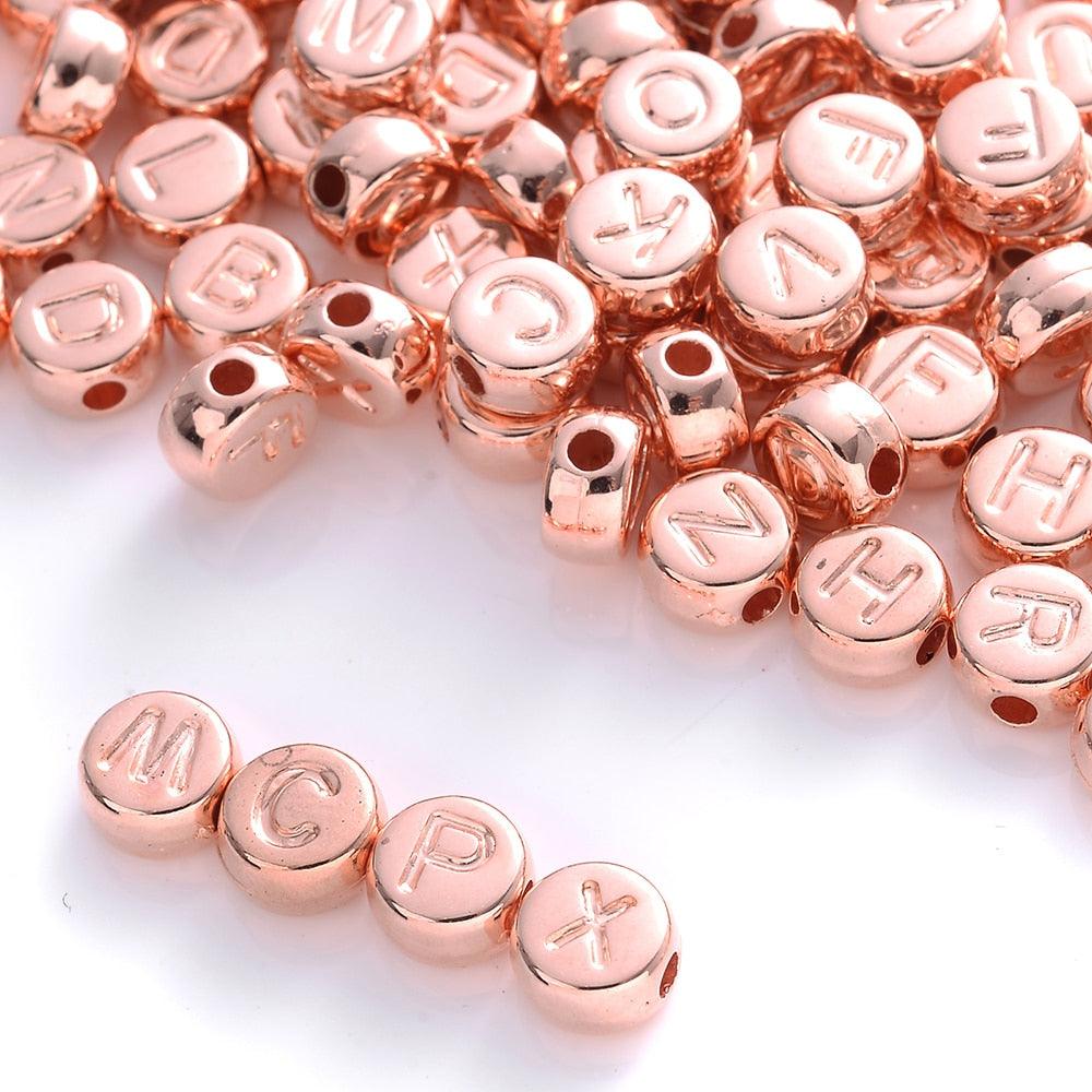 100Pcs/lot Gold Silver Color Letter Beads Flat Round Acrylic Alphabet Spacer Beads For Jewelry Making Bracelet Necklace Acrylic Alphabet Letter Beads A-Z Letter for Jewelry Making
