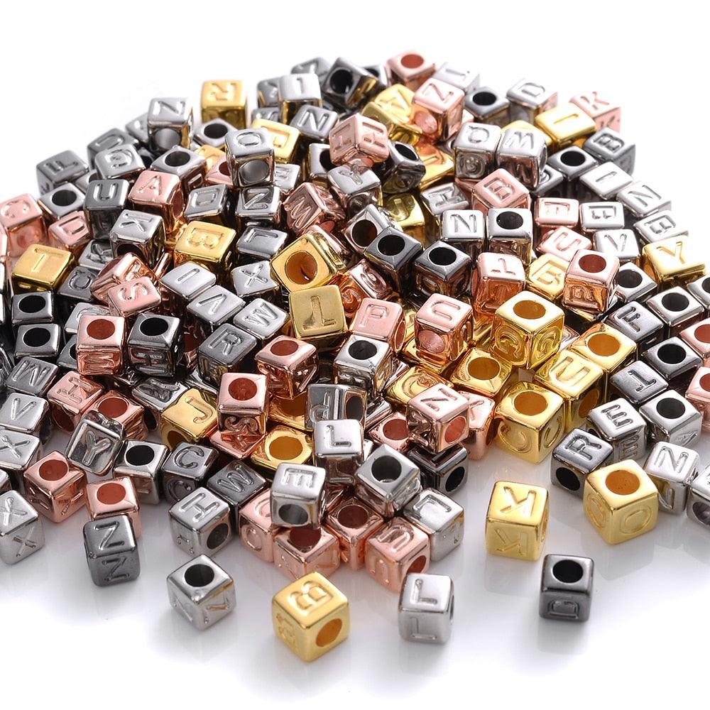 100Pcs/lot Gold Silver Color Letter Beads Flat Round Acrylic Alphabet Spacer Beads For Jewelry Making Bracelet Necklace Acrylic Alphabet Letter Beads A-Z Letter for Jewelry Making