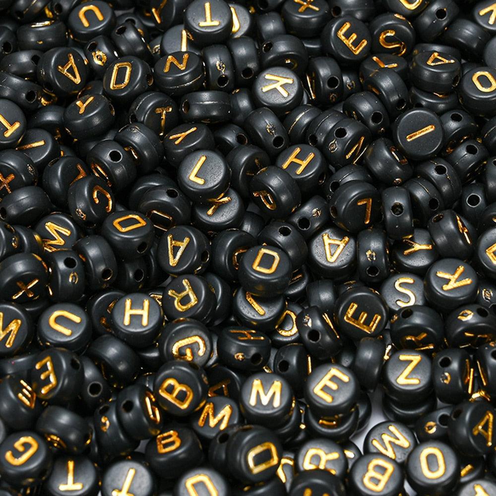 100Pcs/lot Gold Silver Color Letter Beads Flat Round Acrylic Alphabet Spacer Beads For Jewelry Making Bracelet Necklace Acrylic Alphabet Letter Beads A-Z Letter for Jewelry Making