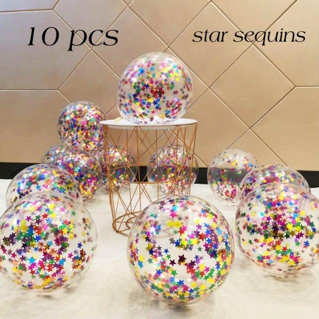 10/20 Star Metallic Confetti Latex Transparent 12inch Balloons For Baby Shower Birthday Party Wedding Decoration - STEVVEX Balloons - 10/20 pcs balloons, 90, anniversery balloons, attractive balloons, attractive party balloons, attractive white gold balloons, baby shower, baby shower balloons, balloon, balloons, birtday balloons, latex gold balloons, party balloons, transparent gold balloons - Stevvex.com