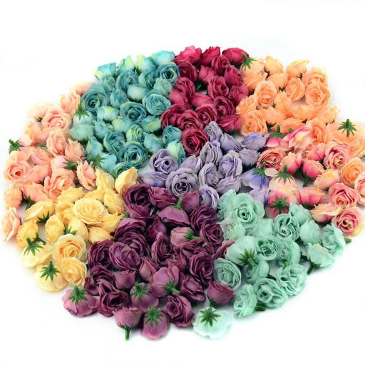 10/50/100pcs 2.5cm Mini Silk Fake Flower Heads Artificial Rose Flower For Crafts Wedding Party Home Decoration Accessories