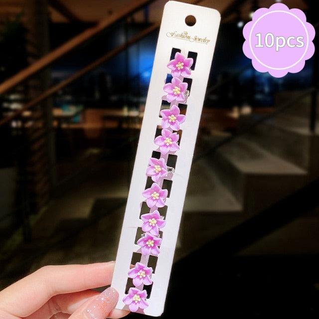 10pcs Small Flower Buckle Hair Clips Hairpins for Women Girls Fashion Hair Styles Holder Hair Pins Claws Wedding Hair Accessories for Brides and Bridesmaids