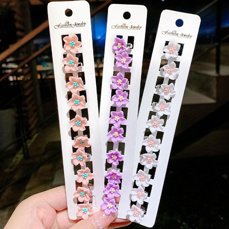 10pcs Small Flower Buckle Hair Clips Hairpins for Women Girls Fashion Hair Styles Holder Hair Pins Claws Wedding Hair Accessories for Brides and Bridesmaids