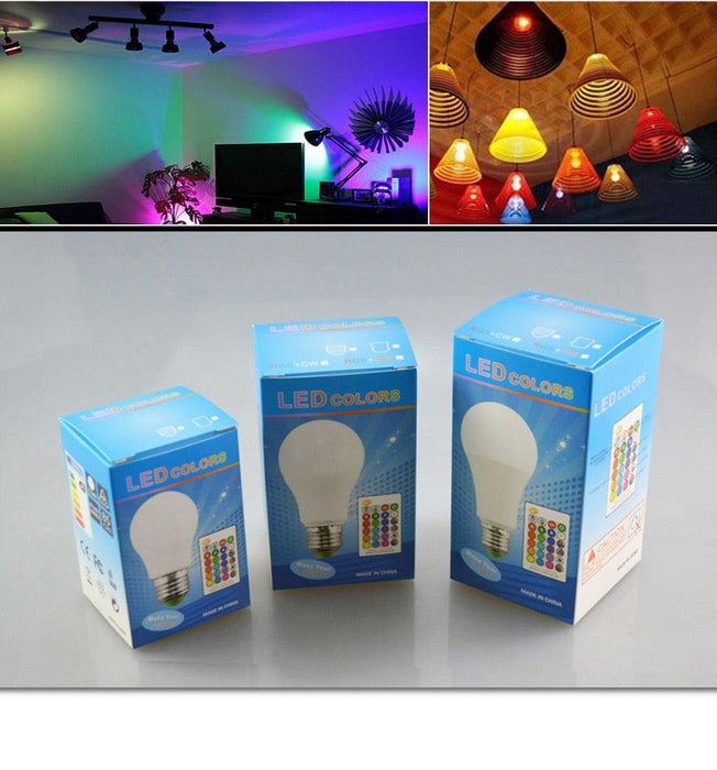 110V 220V E27 RGB LED Bulb Lights 5W 10W 15W RGB Lampada Changeable Colorful RGBW LED Lamp With IR Remote Control+Memory Mode RGB LED Light Bulbs, 10W LED Color Changing Light Bulb with Remote Control
