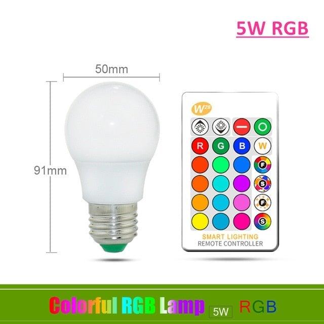 110V 220V E27 RGB LED Bulb Lights 5W 10W 15W RGB Lampada Changeable Colorful RGBW LED Lamp With IR Remote Control+Memory Mode RGB LED Light Bulbs, 10W LED Color Changing Light Bulb with Remote Control