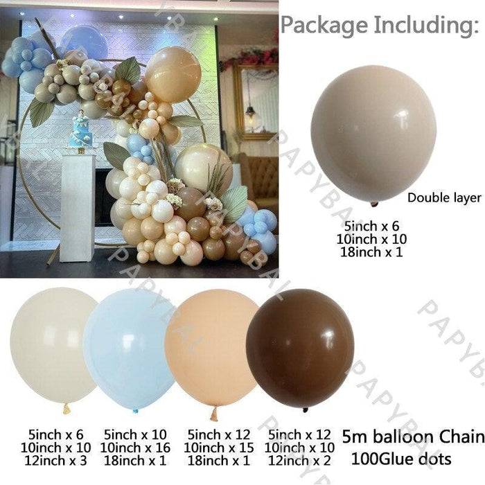 117Pcs Blue Rose Gold Birthday Arch Garland Kit Double Layer Balloons Set For Wedding Charming Baby Shower Decoration Girl Birthday Ballons