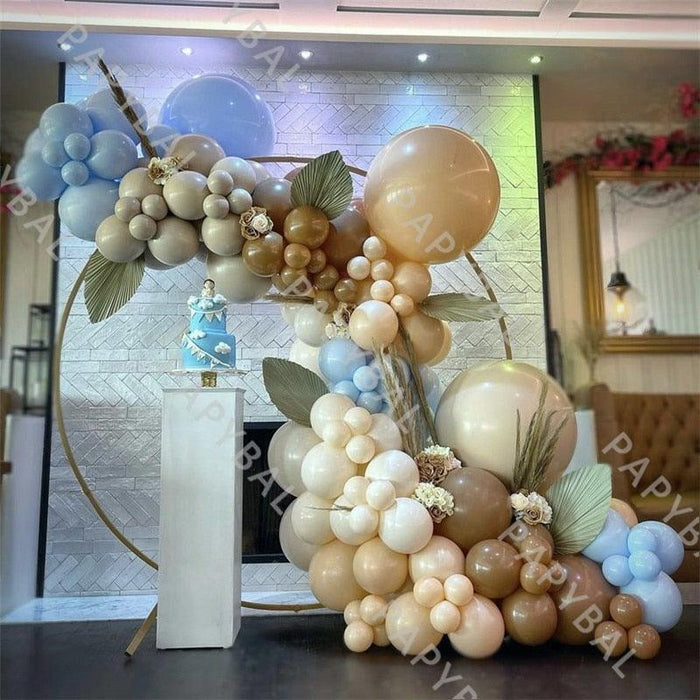 117Pcs Blue Rose Gold Birthday Arch Garland Kit Double Layer Balloons Set For Wedding Charming Baby Shower Decoration Girl Birthday Ballons
