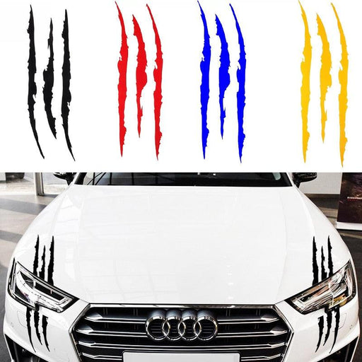 1/2PCS Auto Car Stickers Reflective Monster Claw Marks Scratch Stripe Marks Auto Headlight Decal Dinosaur Raptor Scratches Decor Claw Marks Decal Reflective Sticker Monster Claw Marks Headlight Car Sticker Stripes Scratch Decal Vinyl Sticker