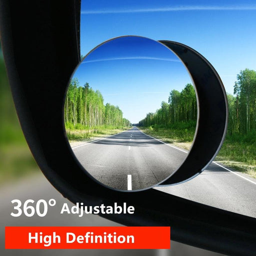 1/2PCS HD 360 Degree Wide Angle Adjustable Car Rear View Convex Mirror Auto Rearview Back Mirror Vehicle Blind Spot Rimless Automotive Blind Spot Mirrors Small Round Convex Adjustable 360°Rotate Wide Angle Car Rear View Side Mirror Wide Angle Mirror