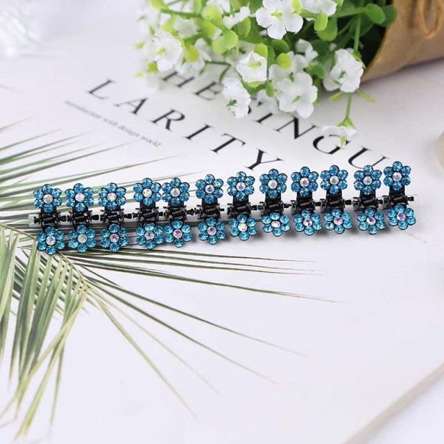 12pcs/set Mini Rhinestone No-Slip Grips Hair Clips for Women Girls Glitter Teeth Metal Clamps Flower Gorgeous Hair Accessories For Brides And Bridesmaids