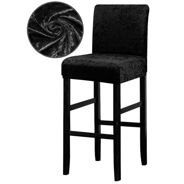 13 Solid Colors Shiny Velvet Fabric Small Size Chair Cover Seat Covers For Bar Stool Chairs Slipcover Home Hotel Decoration Velvet Stretch Dining Room Chair Covers Soft Removable Dining Chair Slipcovers