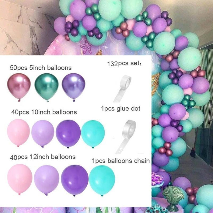 132Pcs/set Mermaid Balloon Arch Kit Mermaid Tail Balloons Mermaid Party Decoration Balloons For Party Girl Birthday Party Modern Decoration - STEVVEX Balloons - 132PCS BALLOONS, 90, Baby Balloons, Ballon, balloon, balloons, birthday balloon, birthday theme balloons, Colorful Balloons, Cute Balloons, girls balloons, Happy Birthday Balloons, luxury balloons, Mermaid ballons - Stevvex.com