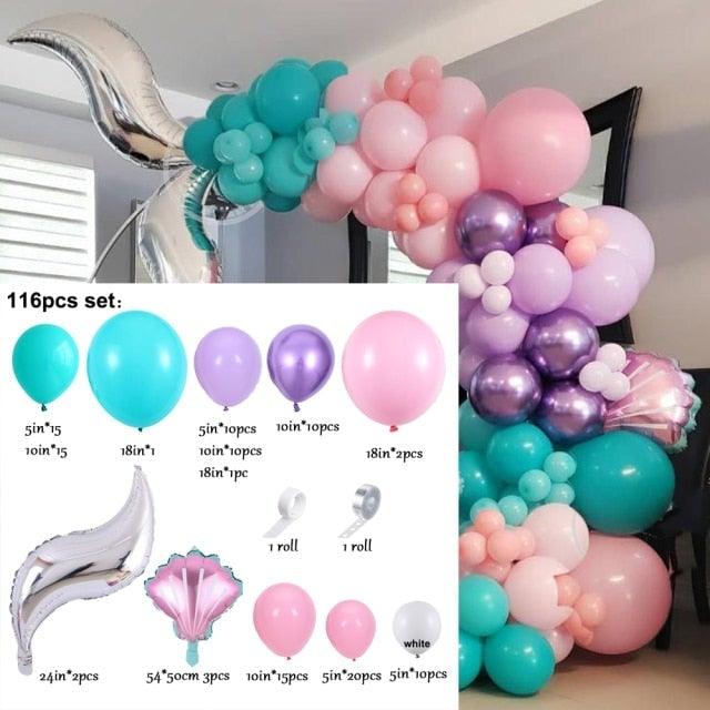 132Pcs/set Mermaid Balloon Arch Kit Mermaid Tail Balloons Mermaid Party Decoration Balloons For Party Girl Birthday Party Modern Decoration - STEVVEX Balloons - 132PCS BALLOONS, 90, Baby Balloons, Ballon, balloon, balloons, birthday balloon, birthday theme balloons, Colorful Balloons, Cute Balloons, girls balloons, Happy Birthday Balloons, luxury balloons, Mermaid ballons - Stevvex.com