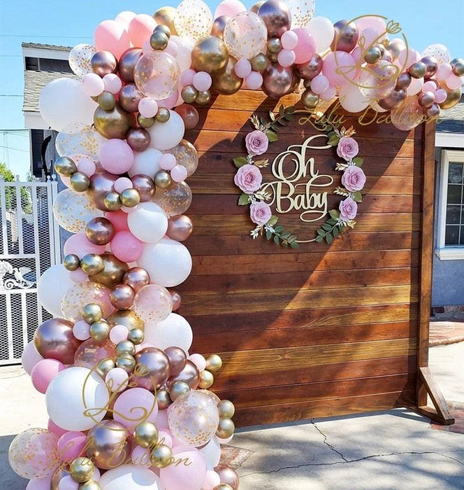 142pcs Pink White And Garland Arch Kit Balloon For Bridal Shower Wedding Decors Baby Shower Party Decoration Multicolor Luxury Ballons Decoration for Girls Birthday Party