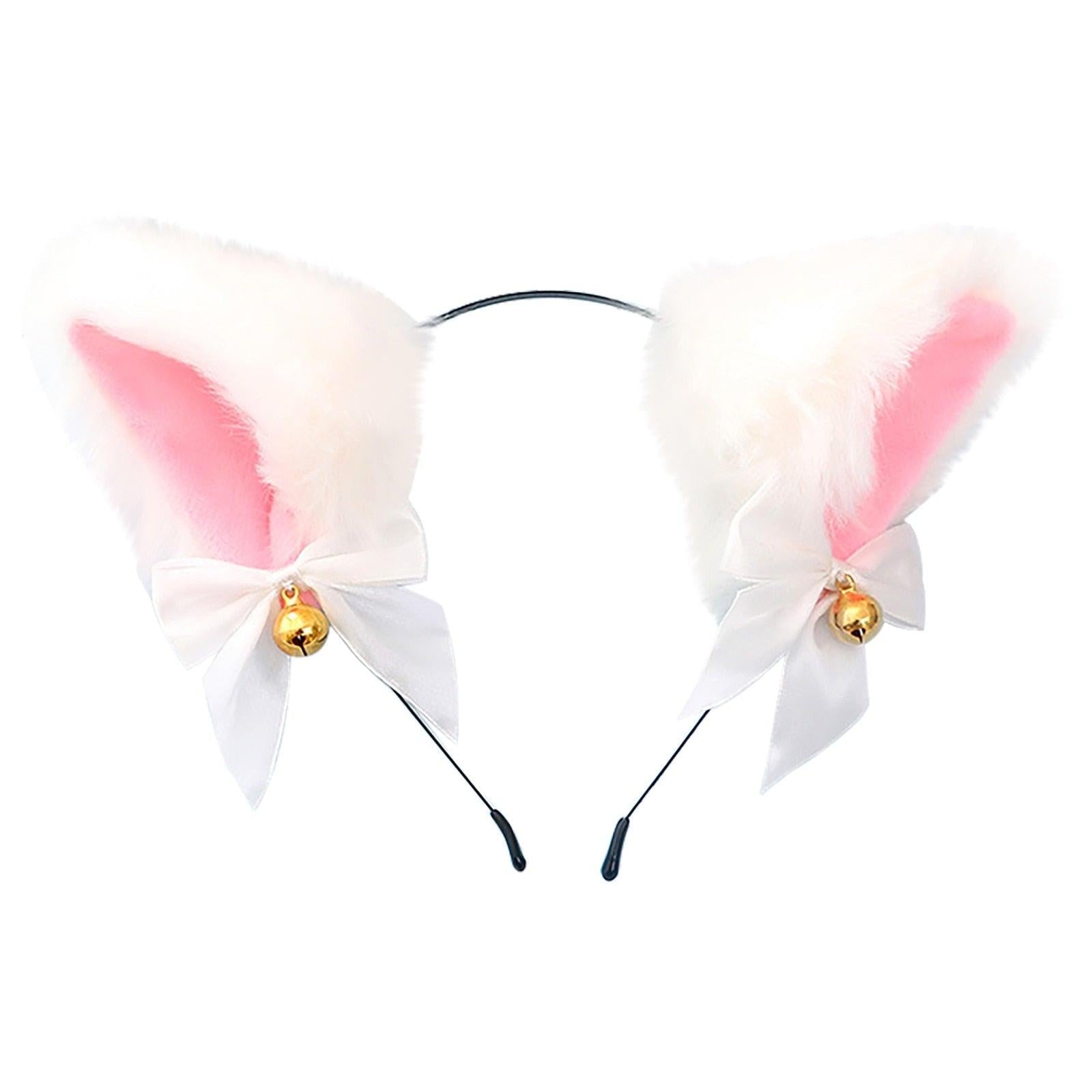 15 Colors Beautiful Masquerade Halloween Cat Ears Cosplay Cat Ear Party Costume Bow Tie Bell Headwear Headband Gorgeous Hair Accessories For Women