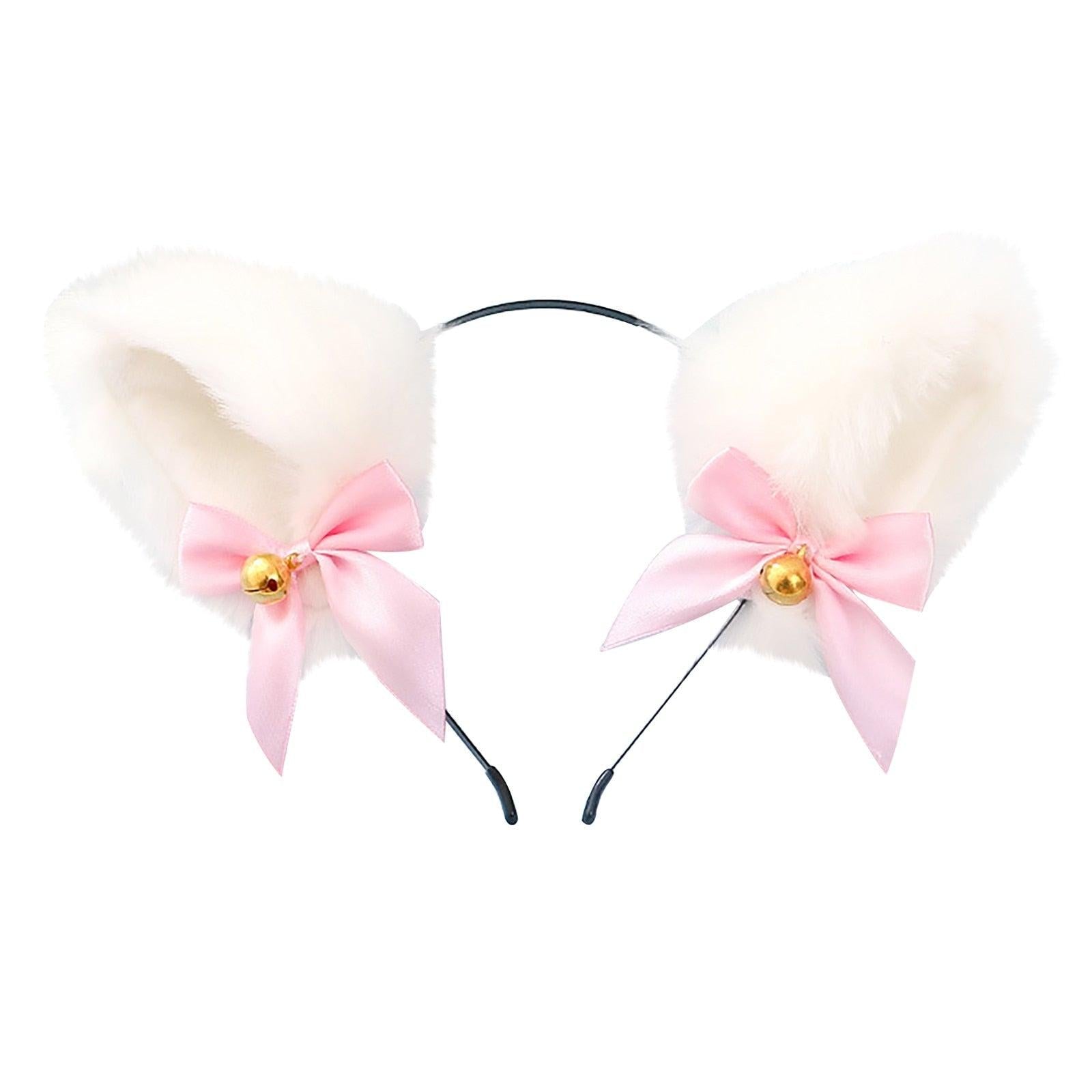 15 Colors Beautiful Masquerade Halloween Cat Ears Cosplay Cat Ear Party Costume Bow Tie Bell Headwear Headband Gorgeous Hair Accessories For Women