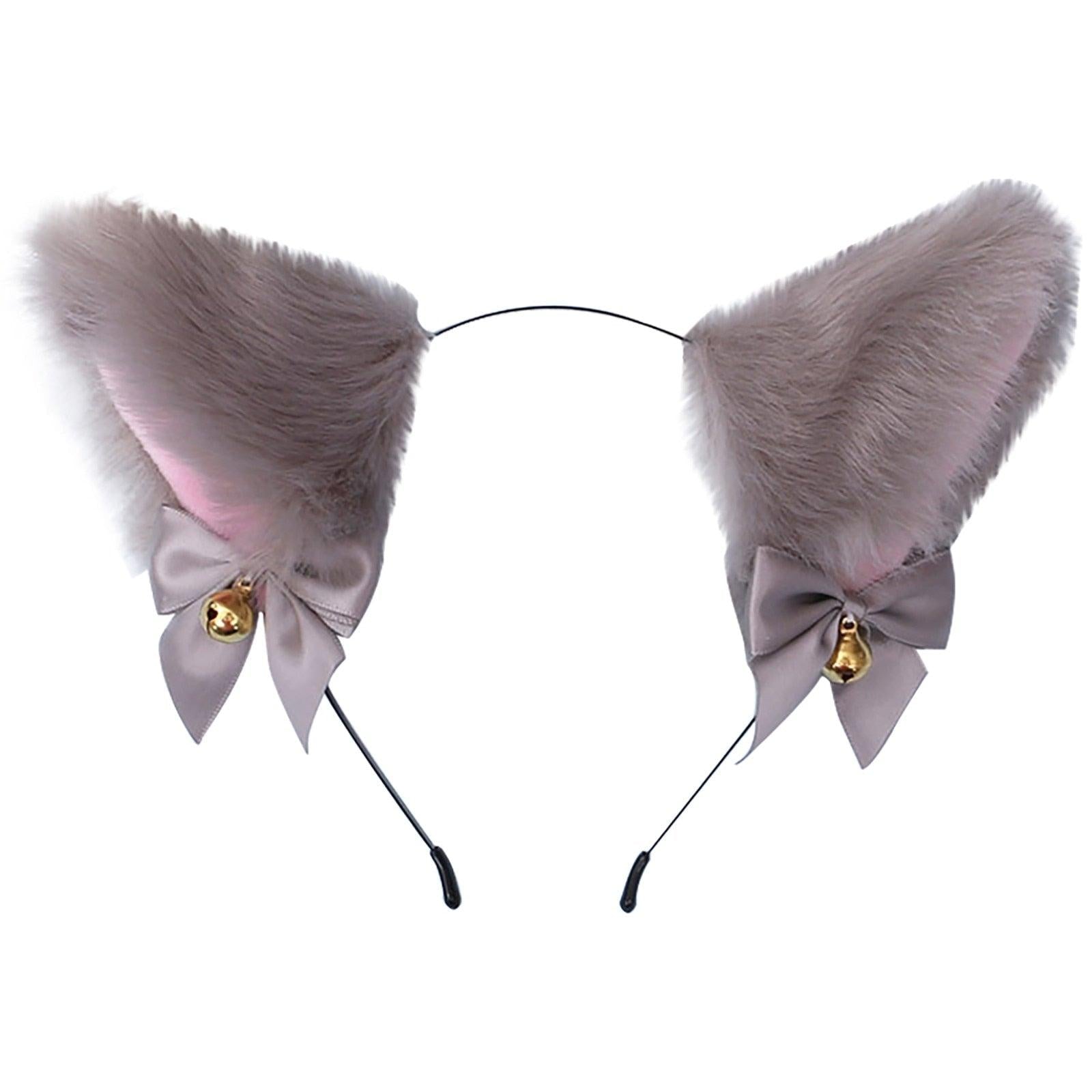 15 Colors Beautiful Masquerade Halloween Cat Ears Cosplay Cat Ear Party Costume Bow Tie Bell Headwear Headband Gorgeous Hair Accessories For Women