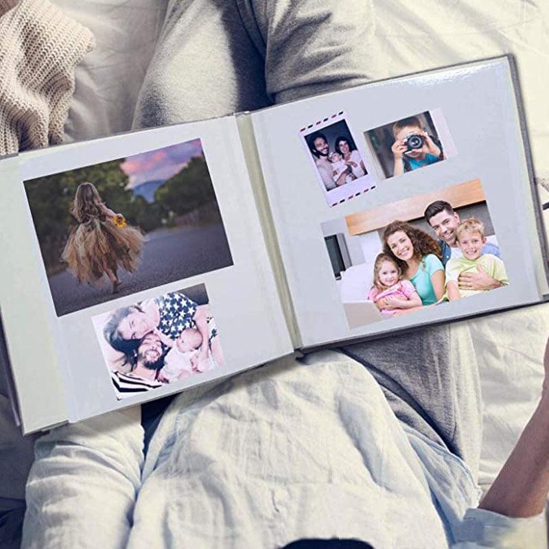 16-inch 20 Pages Self Adhesive Photo Album DIY Scrapbook Rustic Linen Cloth Cover Personalize Album for Wedding Memory Album  Home Decor House Decoration DIY Memorable Gifts For Loved Ones