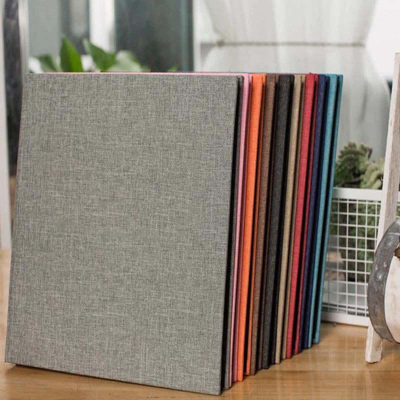 16-inch 20 Pages Self Adhesive Photo Album DIY Scrapbook Rustic Linen Cloth Cover Personalize Album for Wedding Memory Album  Home Decor House Decoration DIY Memorable Gifts For Loved Ones