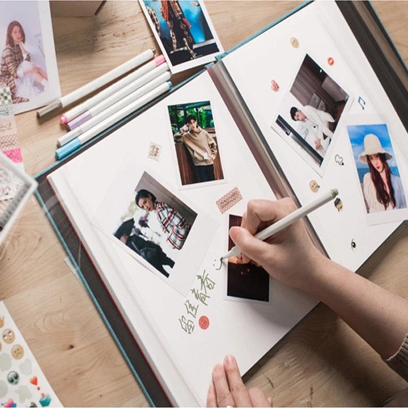 16-inch 20 Pages Self Adhesive Photo Album DIY Scrapbook Rustic Linen Cloth Cover Personalize Album for Wedding Memory Album  Home Decor House Decoration DIY Memorable Gifts For Loved Ones