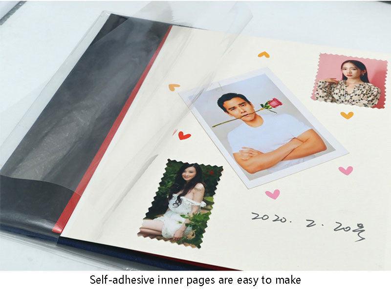 16-inch 20 Pages Self Adhesive Photo Album DIY Scrapbook Rustic Linen Cloth Cover Personalize Album for Wedding Memory Album  Home Decor House Decoration DIY Memorable Gifts For Loved Ones