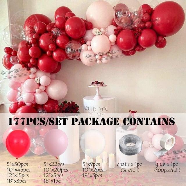 177Pcs Matte Pastel Pink Ruby Red Balloon Garland Kit Set For Valentine Wedding Balloons Home Party Decors Bridal Showers Red Ballons for Girls Birthday Party - STEVVEX Balloons - 177pcs balloons, 90, anniversery balloons, attractive balloons, Baby Balloons, baby pink balloons, baby shower balloons, balloon, balloons, birtday balloons, Birthday Balloons, birthday theme balloons, Colorful Balloons, hot red balloons, red balloons, red themed party balloons, wedding celebration balloons - Stevvex.com