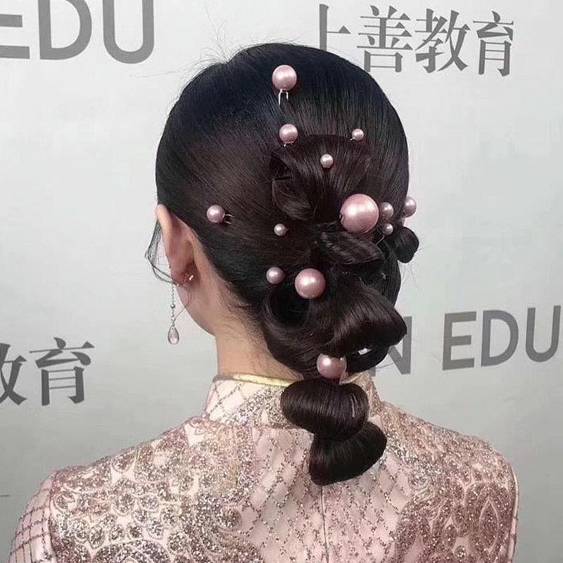 18pcs/lot Big Small Pearl Hair Stick Set  Sweet U Shape Hair Clip Hairpin Wedding Bride Headdress Wedding Hair Accessories for Brides and Bridesmaids