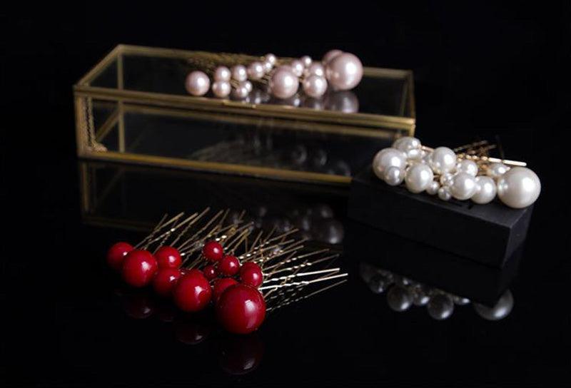 18pcs/lot Big Small Pearl Hair Stick Set  Sweet U Shape Hair Clip Hairpin Wedding Bride Headdress Wedding Hair Accessories for Brides and Bridesmaids