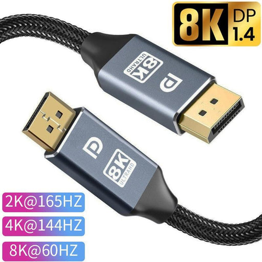 1m/2m/5m High Speed 1.4Gbp Slim and Flexible Ultra HD 8K 4K 144Hz 165Hz Display Port Adapter For Monitor PC Laptop Projector - STEVVEX Cable - 220, 4k resolution, 8k resolution, adapter for computer, adapter for pc, adapter for projectors, audio adapter, audio video adapter, cable, cables, displayport, displayport to cable, HD resolutin, high resolution display port, sustainable cables, video adapter - Stevvex.com
