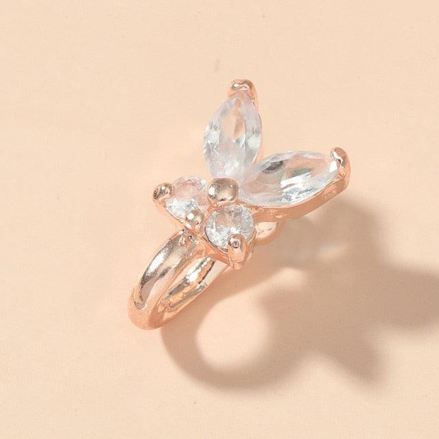 1Pc Crystal Butterfly Fake Nose Ring Non Piercing Clip On Nose Ring Indian Style Nose Cuff Fake Piercing Septum Goth Butterfly Copper Wire Spiral Fake Piercing Nose Ring Punk Gold Color Clip Nose Ring Jewelry Fake Piercings Gold Fake Nose Ring for Women