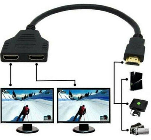 1PC HDMI Splitter 1080P HDMI Male To Double Female Adapter Cable 1 In 2 Out HDMI Converter HDMI Splitter Adapter Cable For HDTV HD LED LCD - STEVVEX Cable - 1080P Adapter, 1080p HD resolution, 220, adapter, Adapter cables, adapter for monitor, adapter for pc, adapter for tv, cable, cable adapter, cable for PC, display port, HDMI, HDMI ADAPTER, HDMI cable, HDMI Cable Adapter, HDMI Converter, HDMI Splitter, HDMI Splitter Adapter Cable, Splitter, tv adapter - Stevvex.com