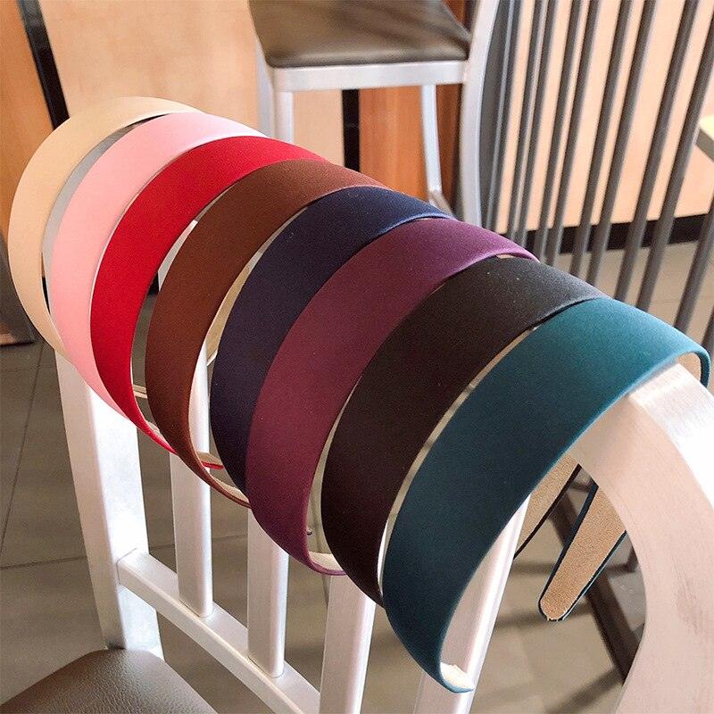 1PC Plastic Fashion Canvas Wide Headband Hair Band Headwear Bezel Hair Accessories For Woman Satin Covered Resin Hairbands Gorgeous Hair Accessories For Women