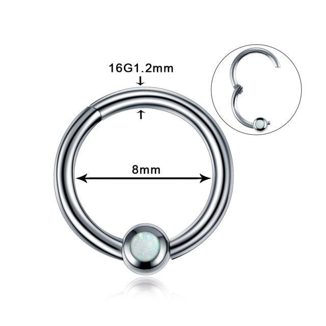 1PC Steel Opal Ear Cartilage Tragus Helix Clicker Nose Septum Rings Barbell Helix Piecing Cartilage Earring Lip Eyebrow Belly CBR Piercings Belly Button Ring Piercing Body Jewelry Nightclub Dance Stainless Steel Earrings Body Jewelry