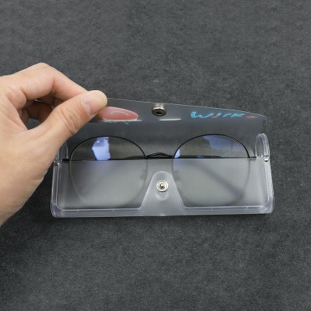 1pc Transparent Sunglasses Case Plastic Glasses Box Clear Plastic Prints Glasses Case Clear Color Plastic Transparent Eyeglass Reading Glass Case For Men Women