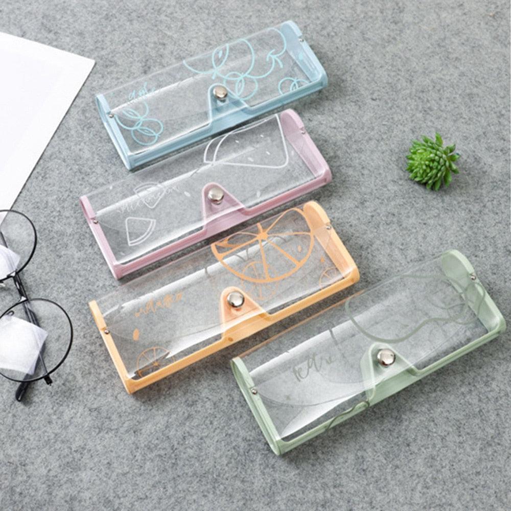 1pc Transparent Sunglasses Case Plastic Glasses Box Clear Plastic Prints Glasses Case Clear Color Plastic Transparent Eyeglass Reading Glass Case For Men Women