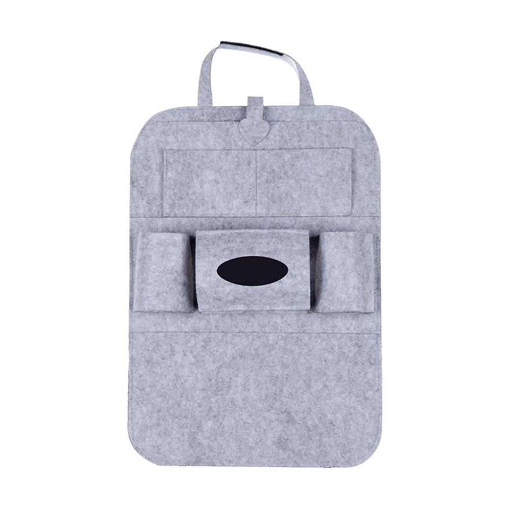1pc Universal Car Back Seat Storage Bag Organizer Trunk Elastic Felt Storage Bag 6 Pockets Organizer Hanging Car Accessories Large Space  Back Seat Car Organizer Durable And Practical Storage Car Organiser
