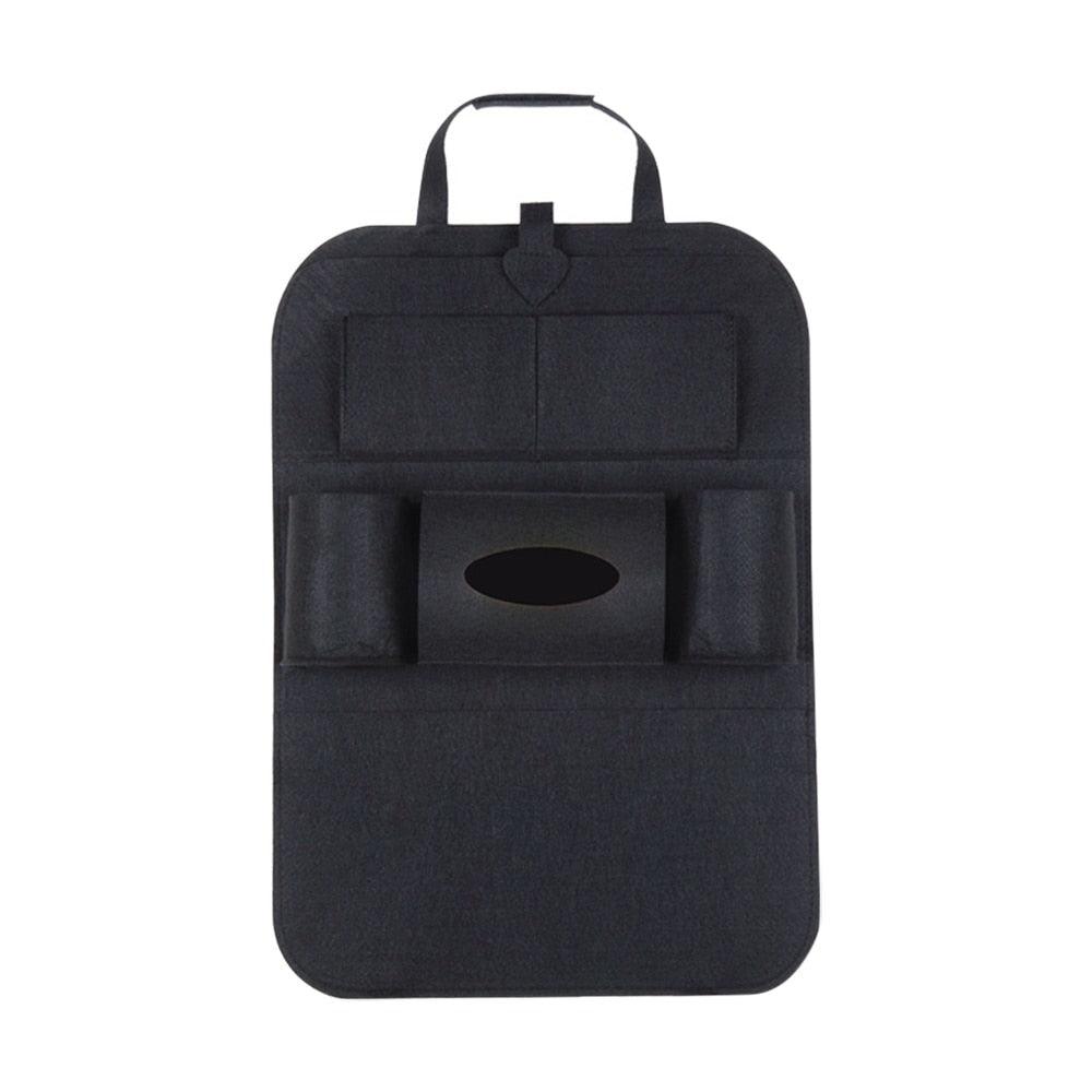 1pc Universal Car Back Seat Storage Bag Organizer Trunk Elastic Felt Storage Bag 6 Pockets Organizer Hanging Car Accessories Large Space  Back Seat Car Organizer Durable And Practical Storage Car Organiser