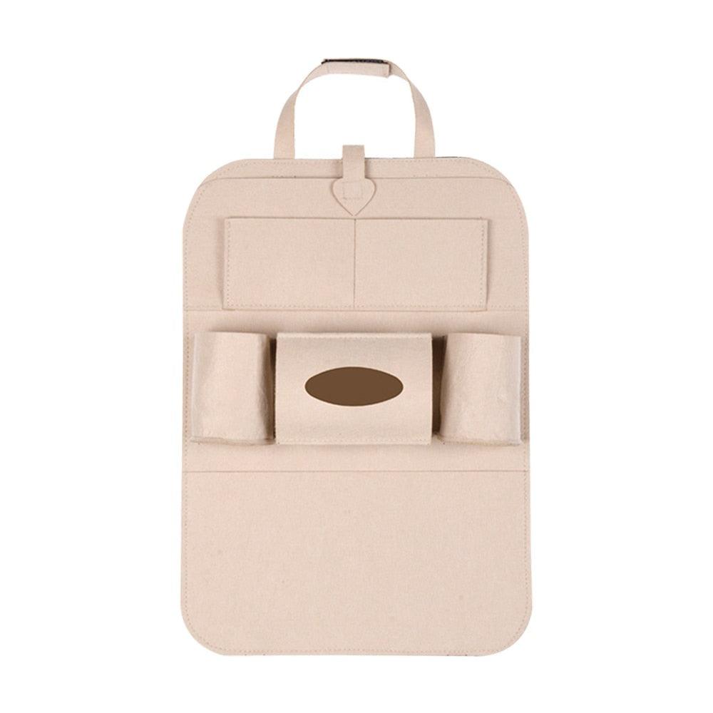 1pc Universal Car Back Seat Storage Bag Organizer Trunk Elastic Felt Storage Bag 6 Pockets Organizer Hanging Car Accessories Large Space  Back Seat Car Organizer Durable And Practical Storage Car Organiser
