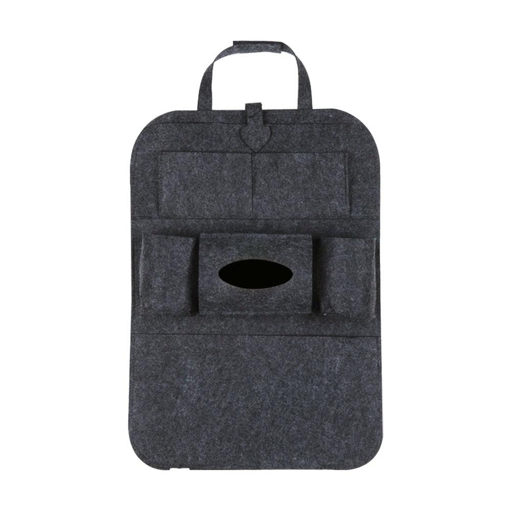 1pc Universal Car Back Seat Storage Bag Organizer Trunk Elastic Felt Storage Bag 6 Pockets Organizer Hanging Car Accessories Large Space  Back Seat Car Organizer Durable And Practical Storage Car Organiser
