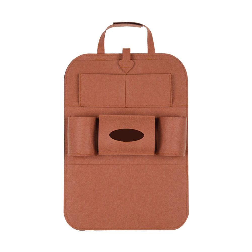 1pc Universal Car Back Seat Storage Bag Organizer Trunk Elastic Felt Storage Bag 6 Pockets Organizer Hanging Car Accessories Large Space  Back Seat Car Organizer Durable And Practical Storage Car Organiser