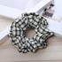 1PC Vintage Scrunchie Stretch Headband Dot Plaid Scrunchies Women Elastic Hair Bands Girls Hair Ties Striped Ponytail Holder Accessories for Women