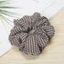 1PC Vintage Scrunchie Stretch Headband Dot Plaid Scrunchies Women Elastic Hair Bands Girls Hair Ties Striped Ponytail Holder Accessories for Women