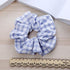 1PC Vintage Scrunchie Stretch Headband Dot Plaid Scrunchies Women Elastic Hair Bands Girls Hair Ties Striped Ponytail Holder Accessories for Women