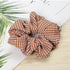 1PC Vintage Scrunchie Stretch Headband Dot Plaid Scrunchies Women Elastic Hair Bands Girls Hair Ties Striped Ponytail Holder Accessories for Women