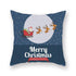 1Pcs Blue Christmas Tree Deer Santa Claus Pattern Polyester Cushion Cover Merry Christmas Throw Cushion Covers Tree Reindeer Star Pillow Case For Party Home Decoration Decorative Sofa Home Decor Pillowcover 45x45cm