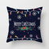 1Pcs Blue Christmas Tree Deer Santa Claus Pattern Polyester Cushion Cover Merry Christmas Throw Cushion Covers Tree Reindeer Star Pillow Case For Party Home Decoration Decorative Sofa Home Decor Pillowcover 45x45cm