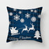 1Pcs Blue Christmas Tree Deer Santa Claus Pattern Polyester Cushion Cover Merry Christmas Throw Cushion Covers Tree Reindeer Star Pillow Case For Party Home Decoration Decorative Sofa Home Decor Pillowcover 45x45cm