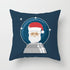 1Pcs Blue Christmas Tree Deer Santa Claus Pattern Polyester Cushion Cover Merry Christmas Throw Cushion Covers Tree Reindeer Star Pillow Case For Party Home Decoration Decorative Sofa Home Decor Pillowcover 45x45cm