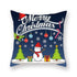 1Pcs Blue Christmas Tree Deer Santa Claus Pattern Polyester Cushion Cover Merry Christmas Throw Cushion Covers Tree Reindeer Star Pillow Case For Party Home Decoration Decorative Sofa Home Decor Pillowcover 45x45cm