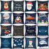 1Pcs Blue Christmas Tree Deer Santa Claus Pattern Polyester Cushion Cover Merry Christmas Throw Cushion Covers Tree Reindeer Star Pillow Case For Party Home Decoration Decorative Sofa Home Decor Pillowcover 45x45cm